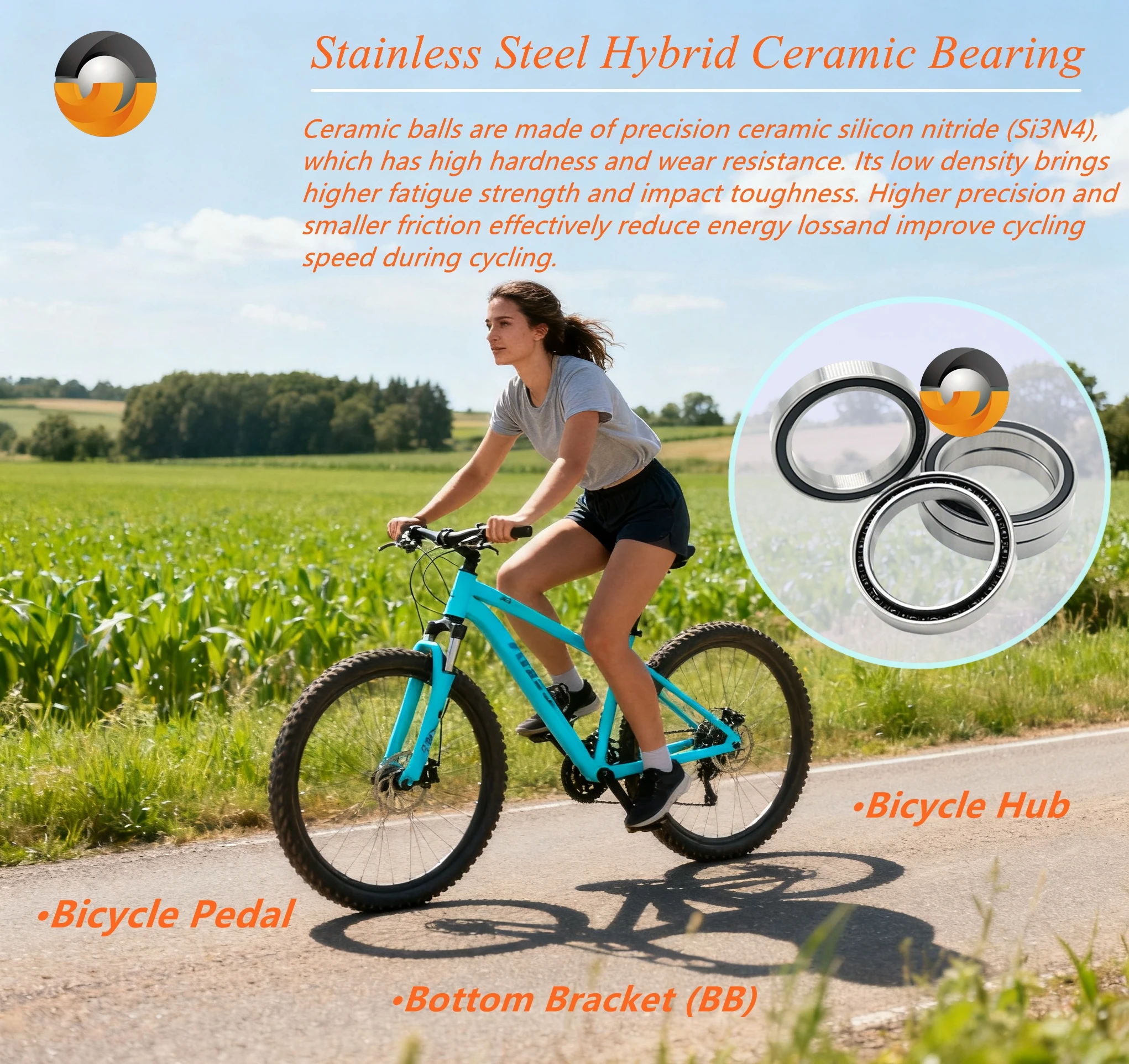 4PCS of Bicycle Hybrid Ceramic Bearing ABEC-9 6002 6200 6800 6801 6900 6901 24377 16100 163110 15267 -2RS Mountain Bike Bearings