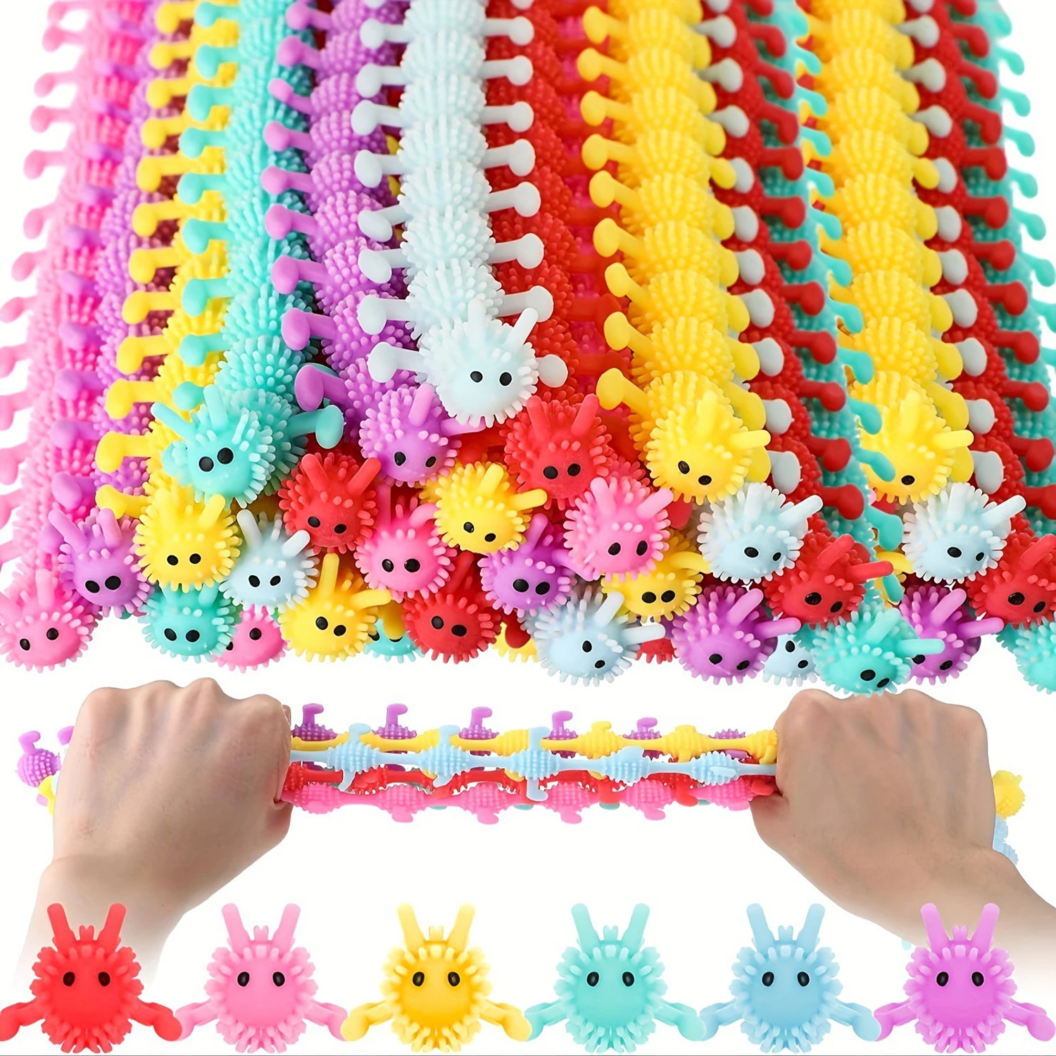 

Tpr caterpillar lalale decompression hand ring release noodle soft rubber toy