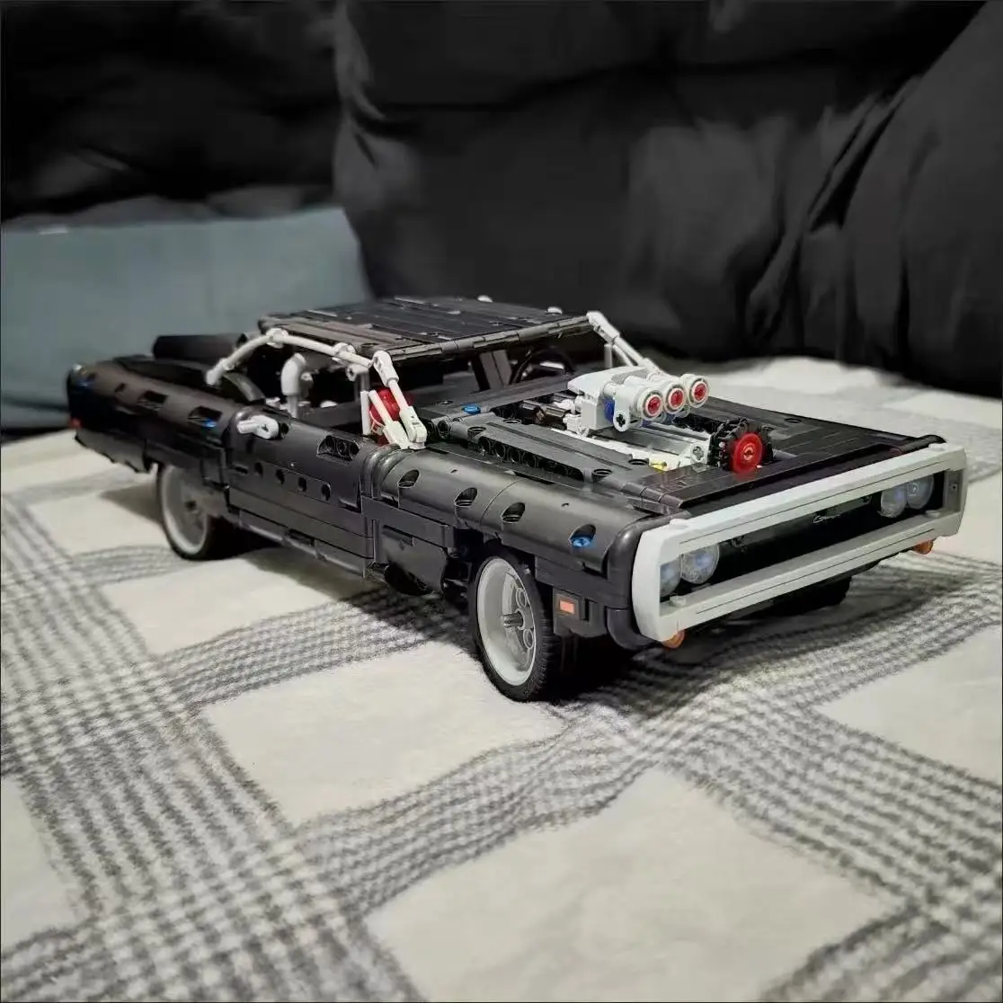 Bloques de Construcción de Coche Técnico Dodge Charger, Modelo de Coche de Carreras, Película Rápido y Furioso, Vehículo Famoso 42111, Ladrillos, Juguetes para Niños, Regalos