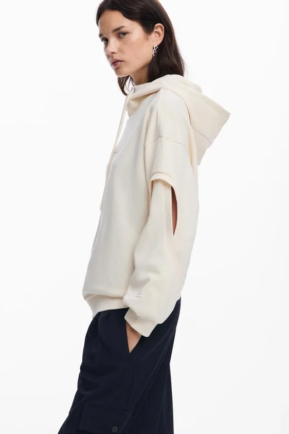 هوديي نسائي أوروبي وأمريكي أصلي إسباني كاجوال بأكمام مجوفة وتصميم فضفاض