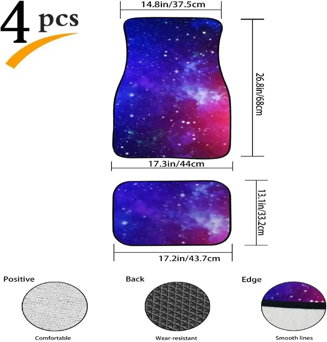 Car Floor Mats Deep Space High Definition Star Field Print Design Carpet Car SUV Truck Floor Mats 4 Pcs, Automotive Carpet