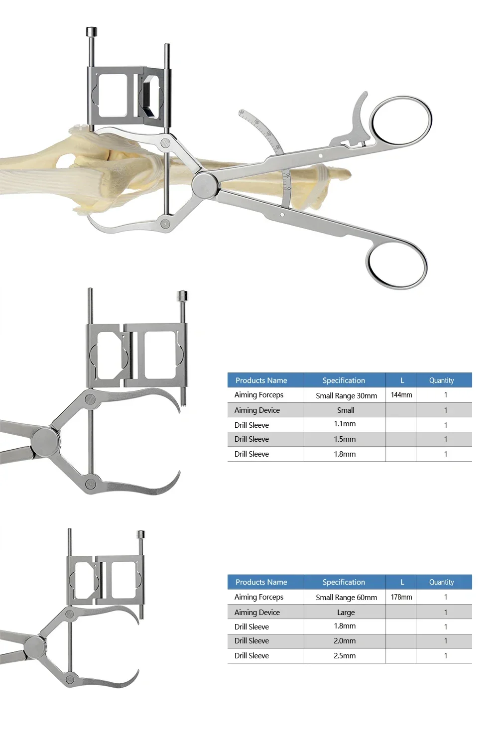 Pointed Reduction Forceps With Aiming  veterinary orthotic  instrument Touch Locking Forcepss