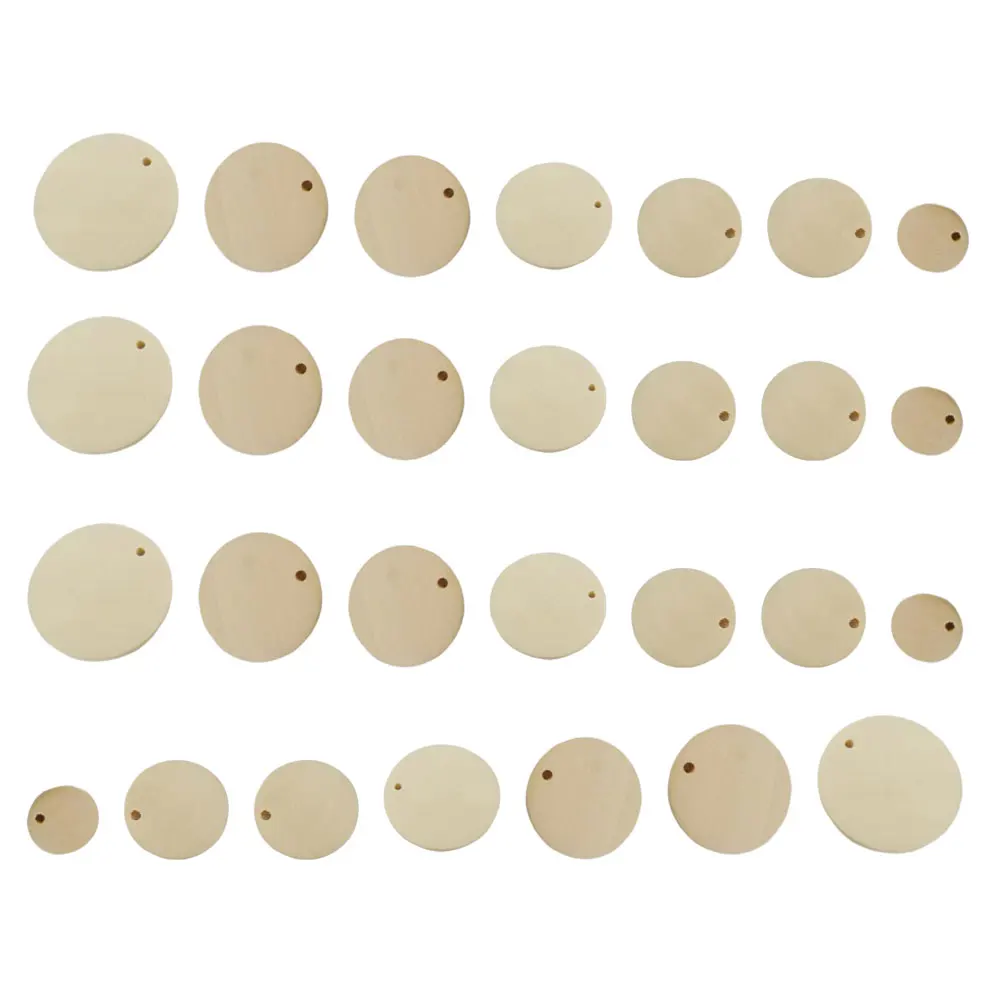

70pcs Wood Chip Combination Round Wooden Slices Craft Embellishments Christmas Decoration DIY Accessories Sewing Tools