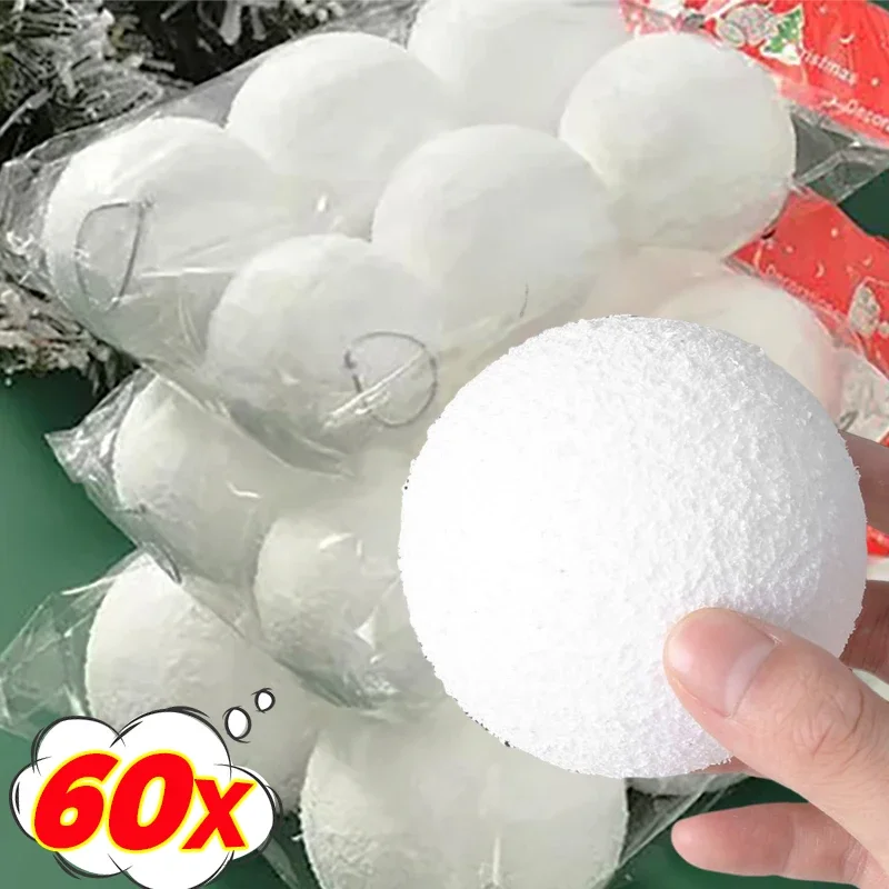 White Foam Snowballs Christmas Ornament Xmas Tree Hanging Pendants DIY Xmas New Year Party Carfts Home Decorations Accessories