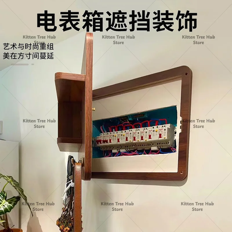 Electric Meter Box Decorative Cover Storage Rack No-Drill Distribution Box Circuit Breaker Box Simple Style Hanging Painting