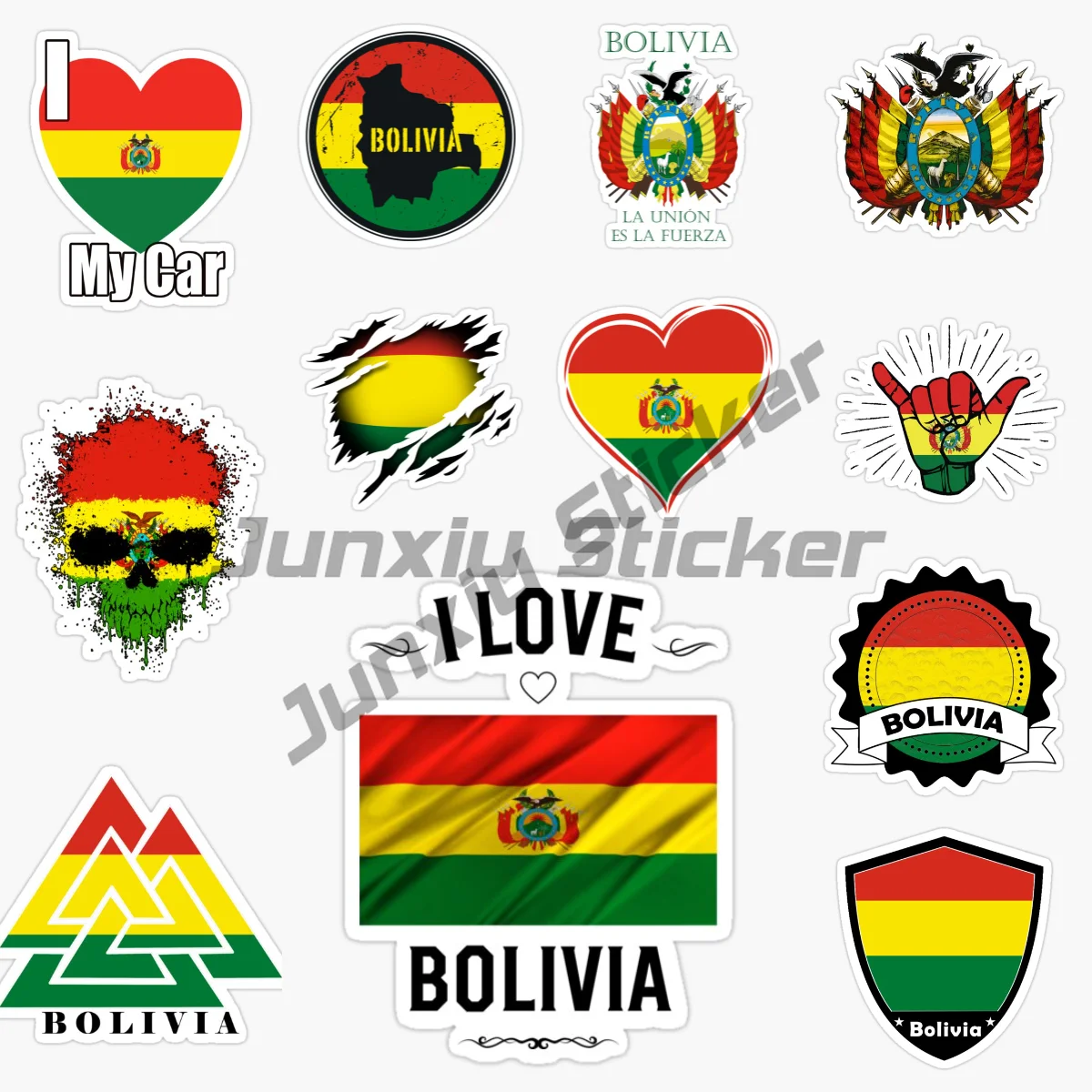 

BOLIVIA Flag Weatherproof High-Quality Decals for Laptop Book Fridge Guitar Vinyl Self-adhesive PVC Decals Can Be Customized