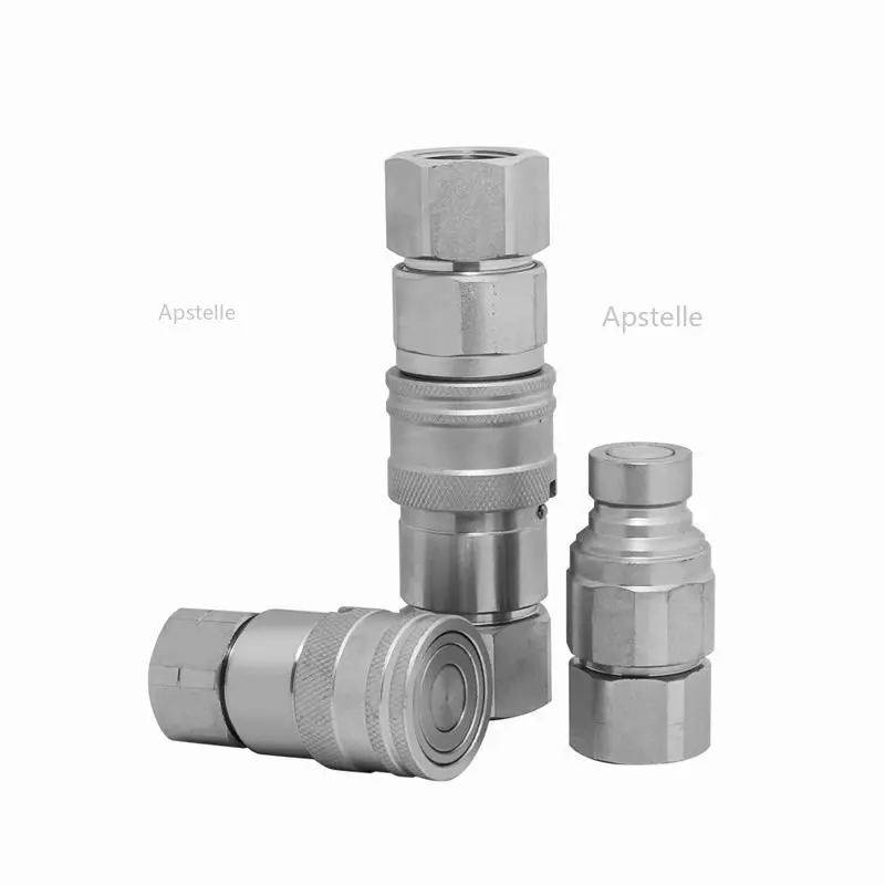 Hydraulic Pipe Quick Connector High Pressure Pipe Quick Plug Quick Change Excavator Gun Head Oil Pipe FF Flat Hydraulic Quick
