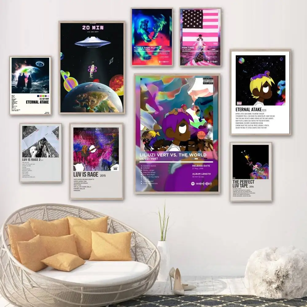 مغني الراب ليل عوزي فيرت ألبوم الموسيقى ملصق غرفة نوم ملصقات جدار غرفة المعيشة مدخل جدارية ديكور المنزل