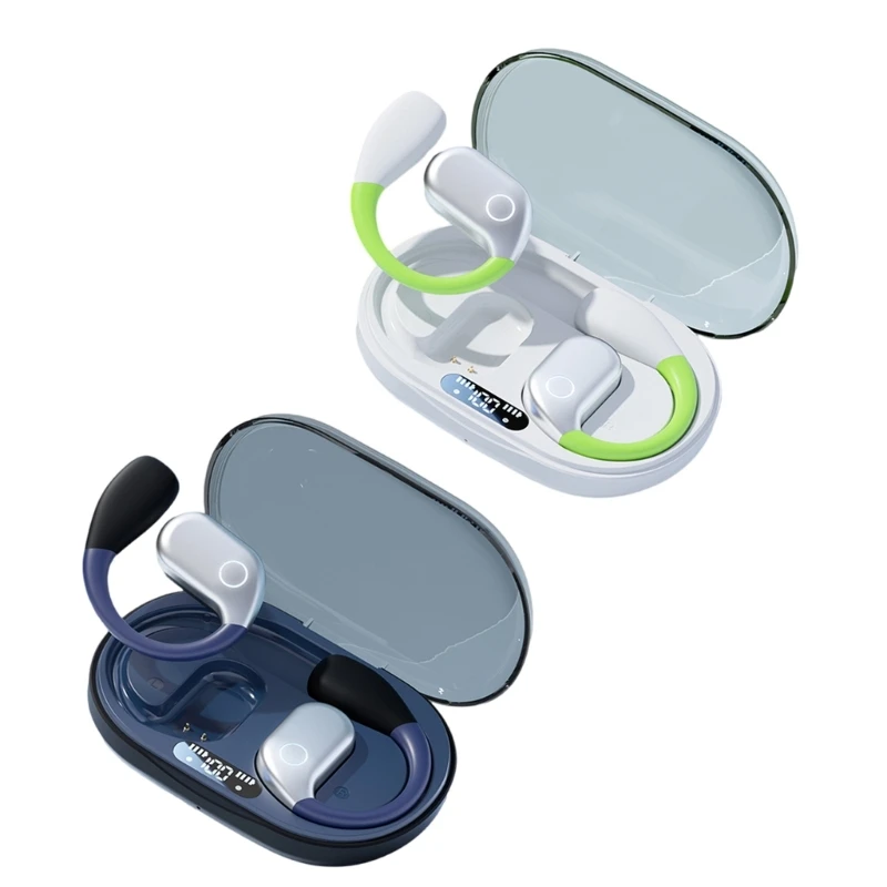 

J6PA Bluetooth-совместимые наушники с ушным крючком и цифровым зарядным чехлом для бега в тренажерном зале