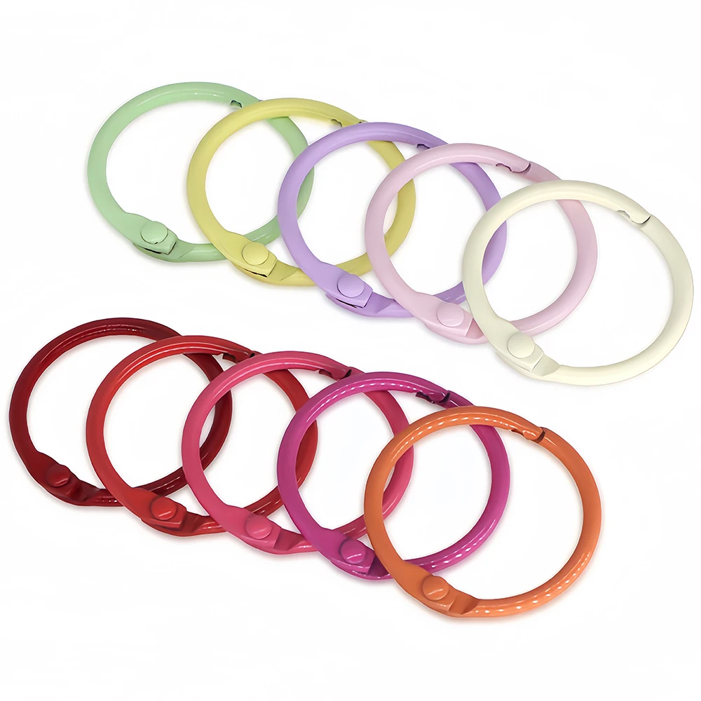 5/10pcs 30mm Colorful Metal Alloy Card Ring Key Binder Jump Ring DIY O Shape Keychain Keyring for Jewelry Making DIY Accessories