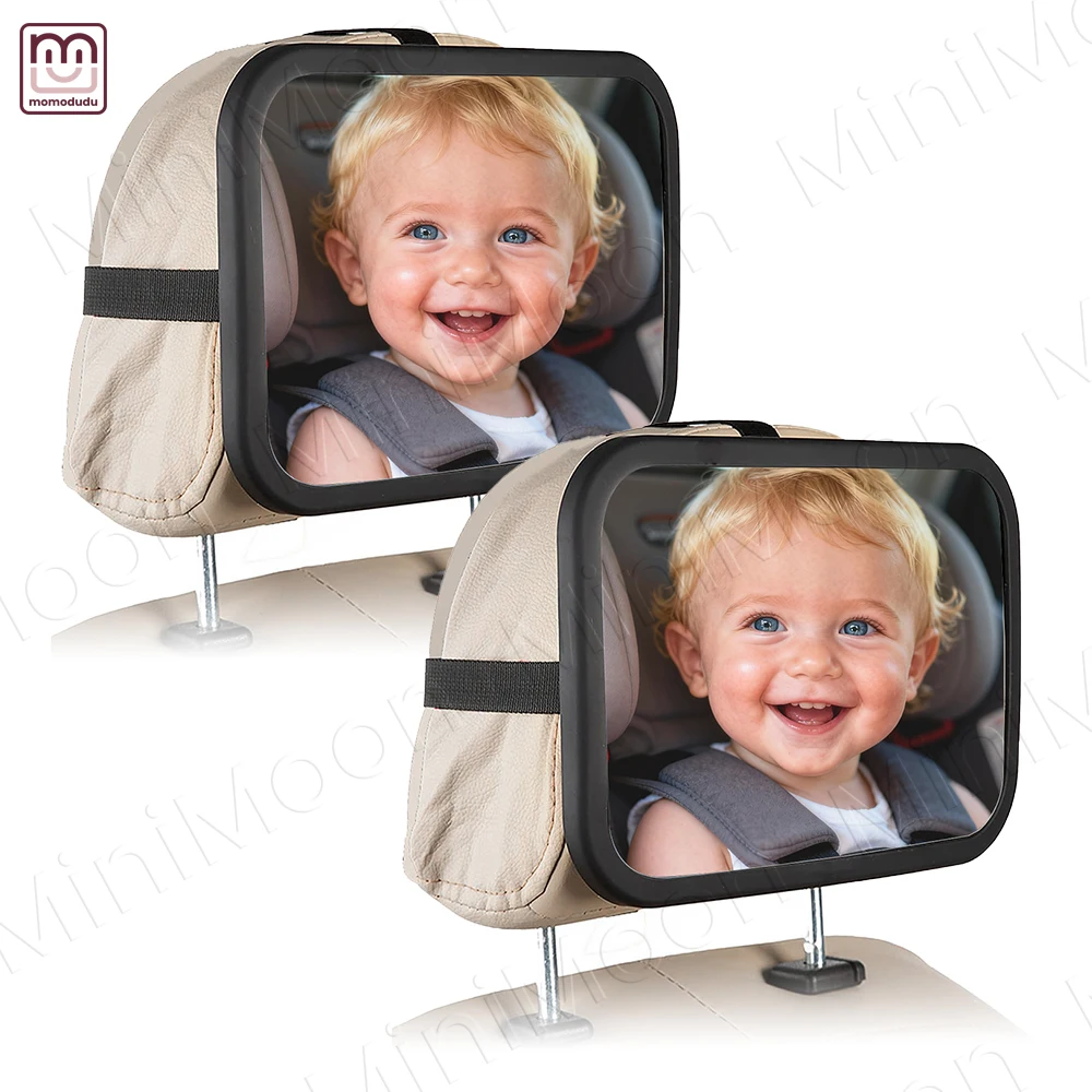 Wide Convex Baby Car Mirror, Shatterproof with Matte Finish & Stable Mount for Clear Rear Observation