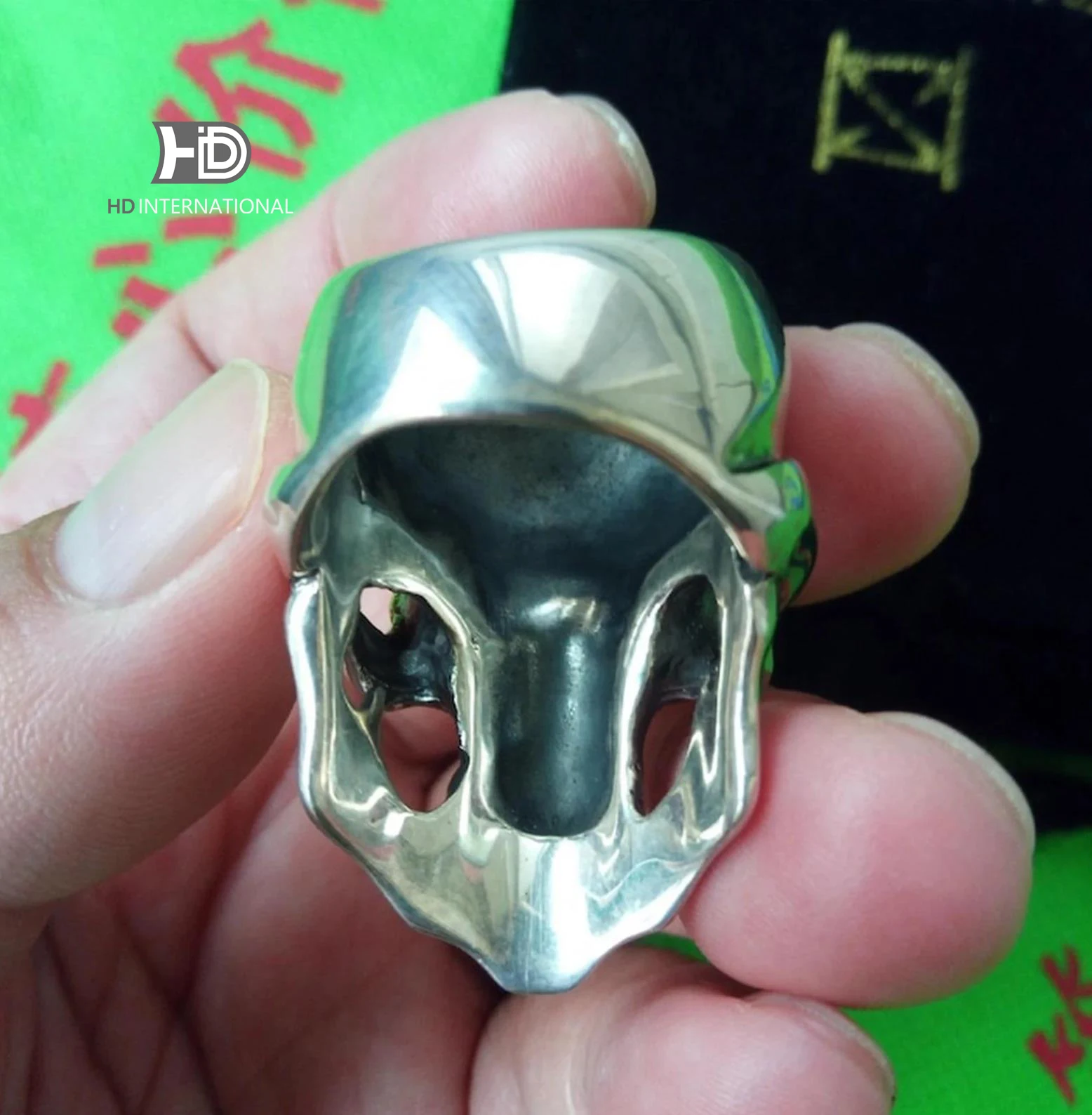 

Six Pointed Star Skull 925 Silver Ring-Hand Polished-Personality Gift Devil Silver Skull