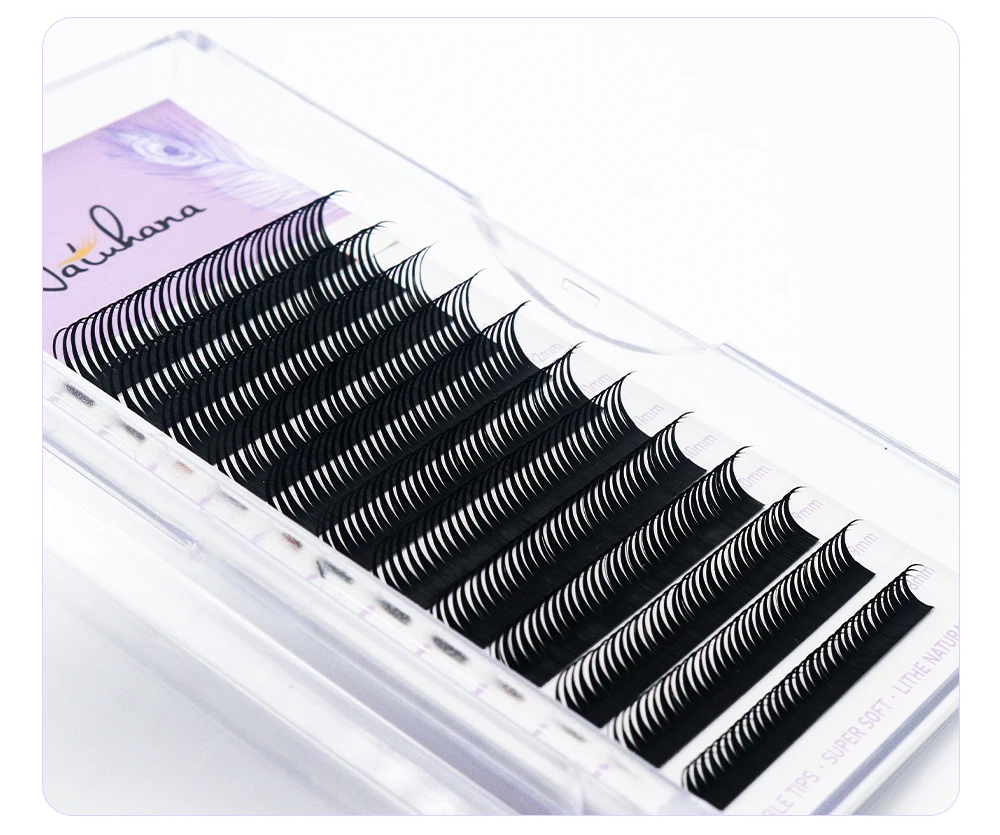 NATUHANA Braun Schwarz Nasswimpernverlängerung 0,07 mm Spikes Wimpern Manga Wispy Cosplay Typ Wimpern Flauschige Wimpern – Detail 13