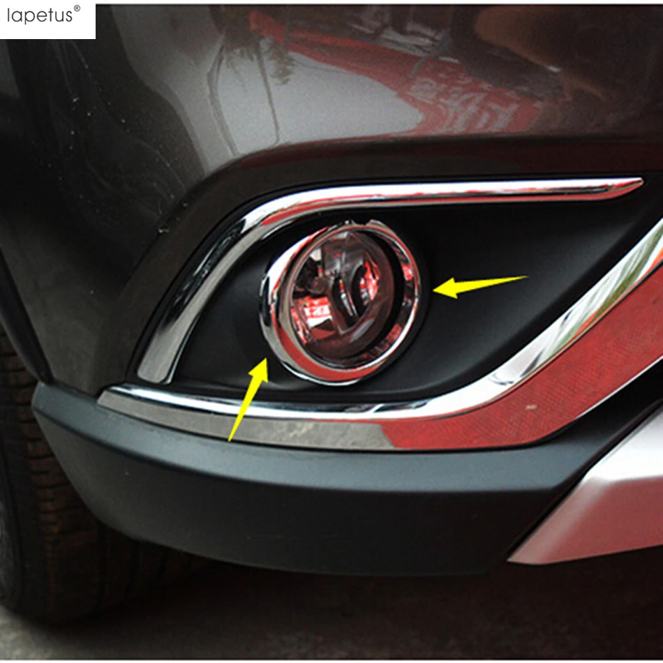 Accessories For Mitsubishi Outlander 2015 - 2022 Front Rear Fog Light Lamp Ring  Frame Molding Cover Trim ABS Chrome Decoration