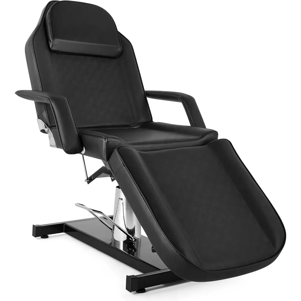 

Hydraulic Tattoo Chair Esthetician Bed, Multi-Purpose 3-Section Facial Bed Table, Adjustable Beauty Salon Spa Massage Beauty Eq