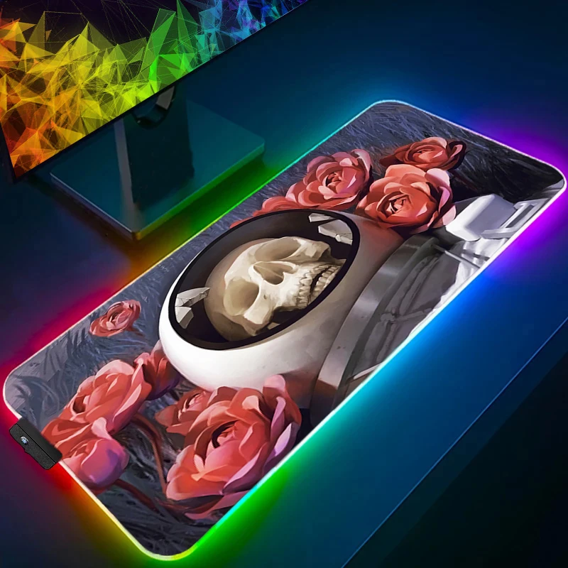 Mouse Pad Anime Gamer RGB Computer Astronaut Mousepad Gaming Accessories Tablet Varmilo Keyboard Pad LED Space Galaxy Desk Mat