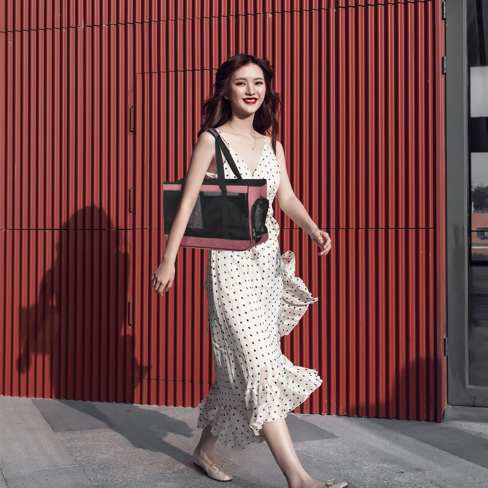 

Складная переноска для кошек и щенков из дышащей сетки для улицы: портативная сумка для путешествий, поездок на метро, пеших прогулок и велопрогулок