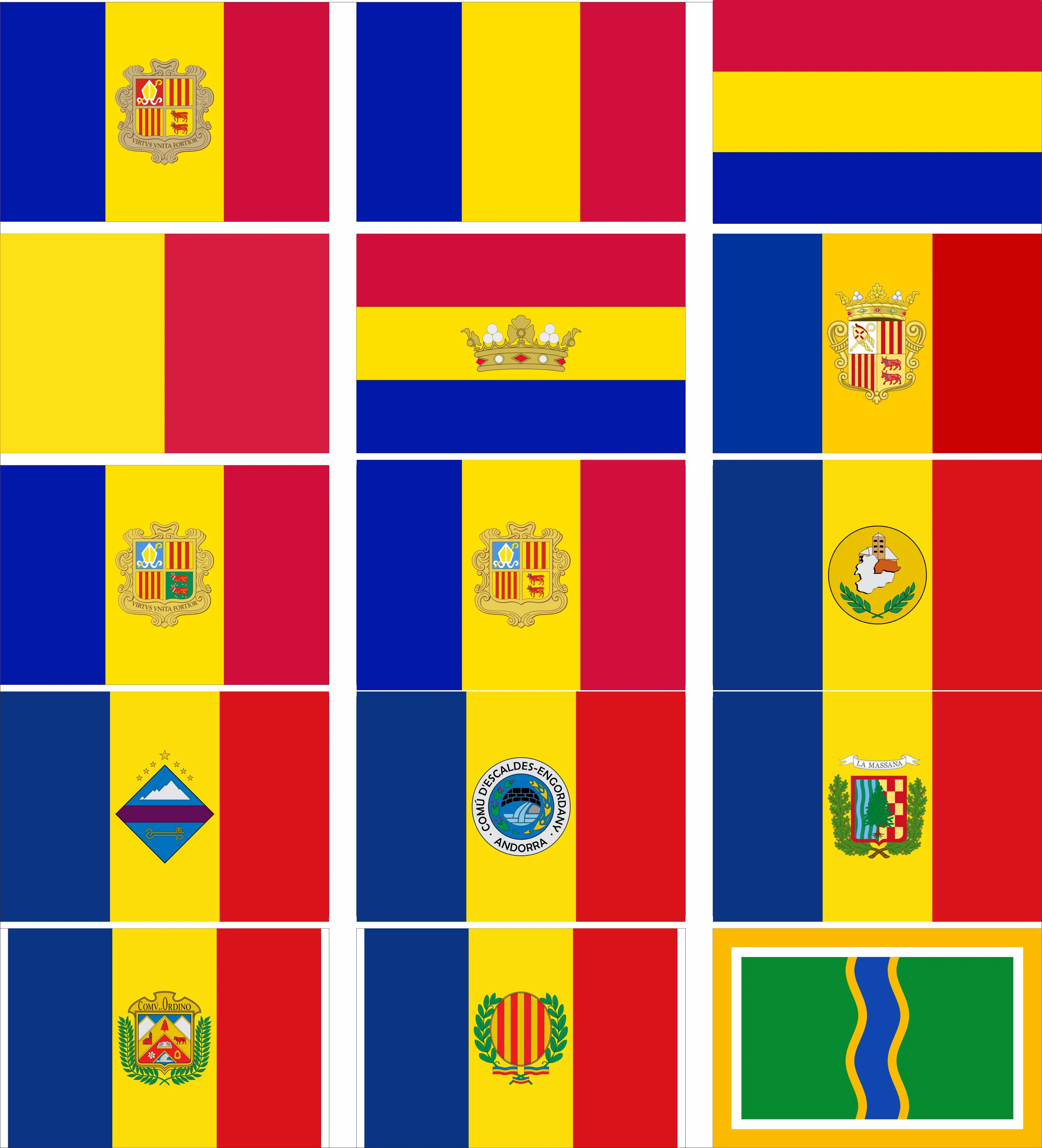 Andorra History flag Andorra la Vella banner 100D Polyester 90 x 150 cm 3x5ft Double sided printing civil flags