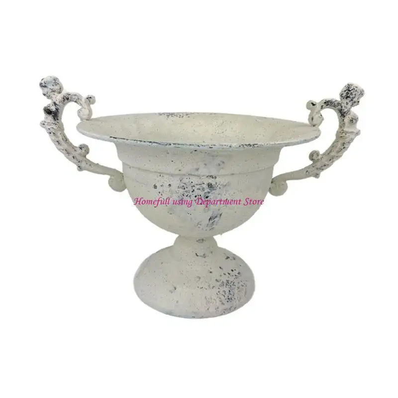  French Country Flower Pot in Metal for Entry Table and Balcony Use Flower Vase
