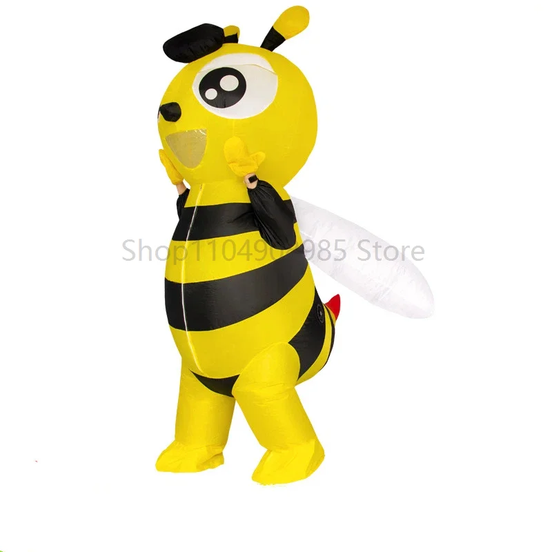 

Cute Bee Funny Inflatable Adults Costume Cartoon Blow Up Animal Outfit for Carnival Party Cosplay Stage Fancy Performance