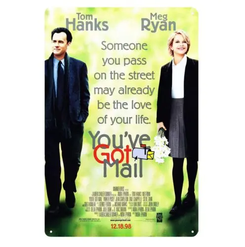 You've Got Mail Tom Hanks Movie Metal Poster Tin Sign 20x30cm Collectable Plaque