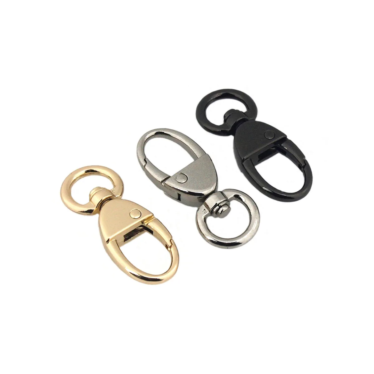 1pcs Metal New Style Swivel O-ring Eye Snap Hook Trigger Clasps Clips for DIY Leather Craft Bag Strap Belt Webbing Keychain 12mm