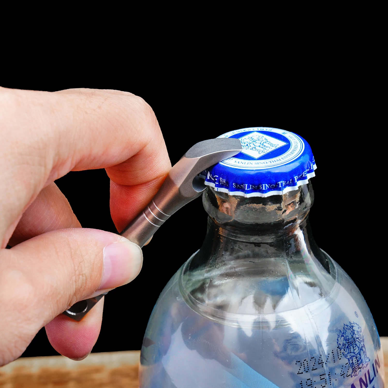 Silvery Multifunctional EDC Pry Bar Keychain Pendant Bottle Opener Pry The Jar