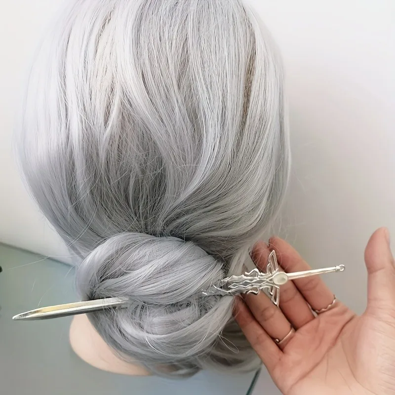 1pc Retro Style Sword-shaped Alloy Hairpin Simple Niche Hanfu Daily Wear Fashion Versatile Headwear