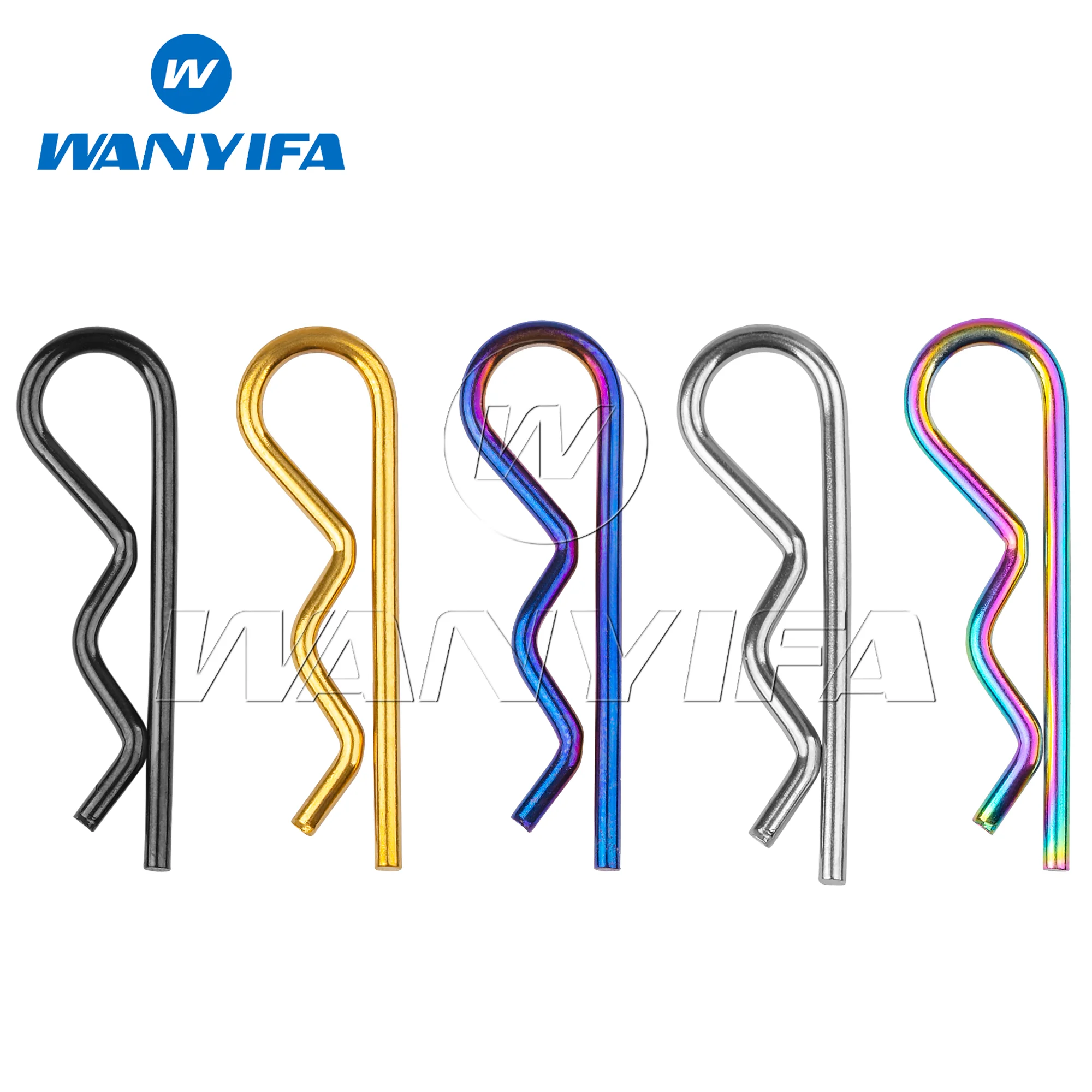 Wanyifa Titanium R-Type Spring Cotter Pin Wave Shape Split Clip Clamp Hair Tractor Pin for Car Motor Bicycles