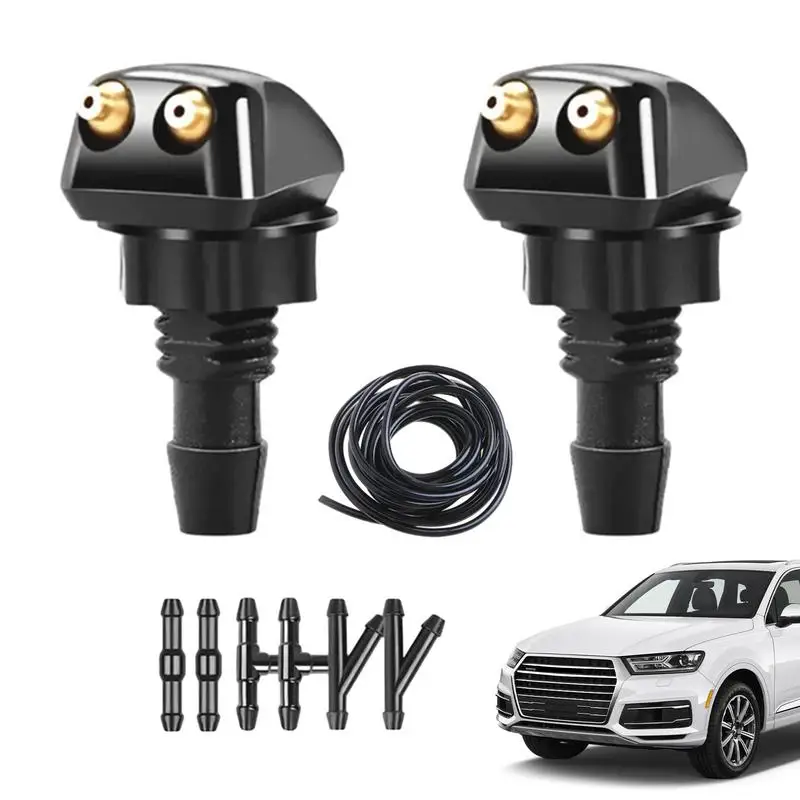 Car Universal Front Windshield Wiper Nozzle Jet Sprayer Kits Sprinkler Water Dual Holes Windshield Washer Wiper Water Spray