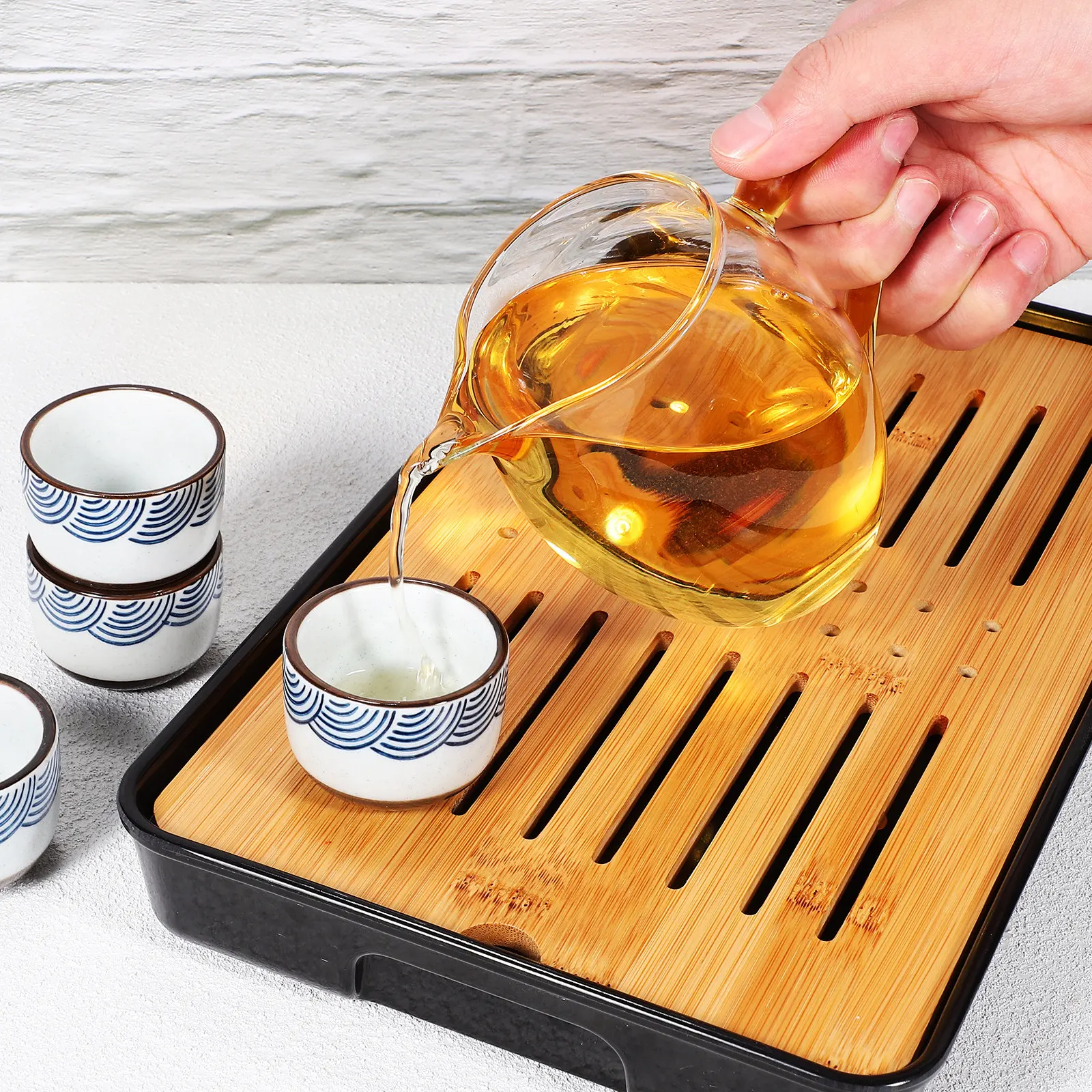 Glass Tea Public Pitcher Cup Small 300Ml Clear Heat Resistant V-Shaped Spout Anti-Scald Handle Kitchen Tea Pot