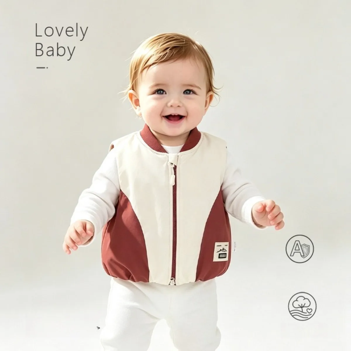 Fall Winter Baby Vest Dual Zipper Lightweight Padded Waistcoat Toddler Kids Sleeveless Jacket Thermal Outerwear Unisex 0-2T