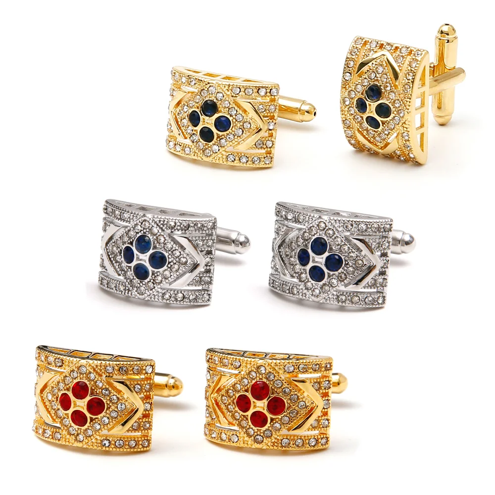 Personalized Men's Business Suit Cufflinks Square Hollowed Suit Jacket with Cufflink Decoration Banquet Formal Dress Accessory