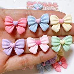 10pcs Mini Kawaii Cute Heart Bow Flat Back Cabochons Scrapbook Diy  Party Hairpin Accessories Home Decoration Craft