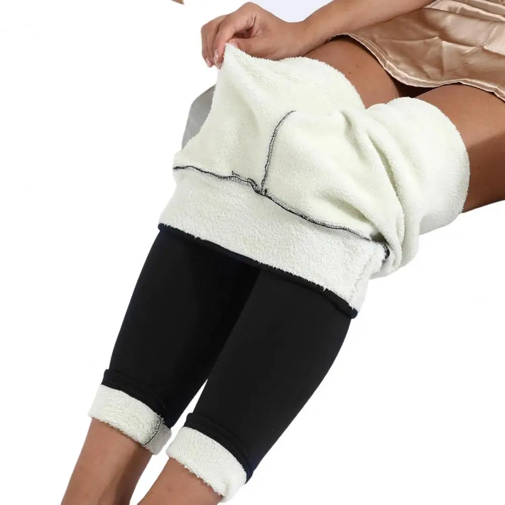 Enge Samt-Leggings, warme, mit Samt gefütterte Leggings mit hoher Taille für Damen, schmale Yoga-Hose, Sport-Bottom