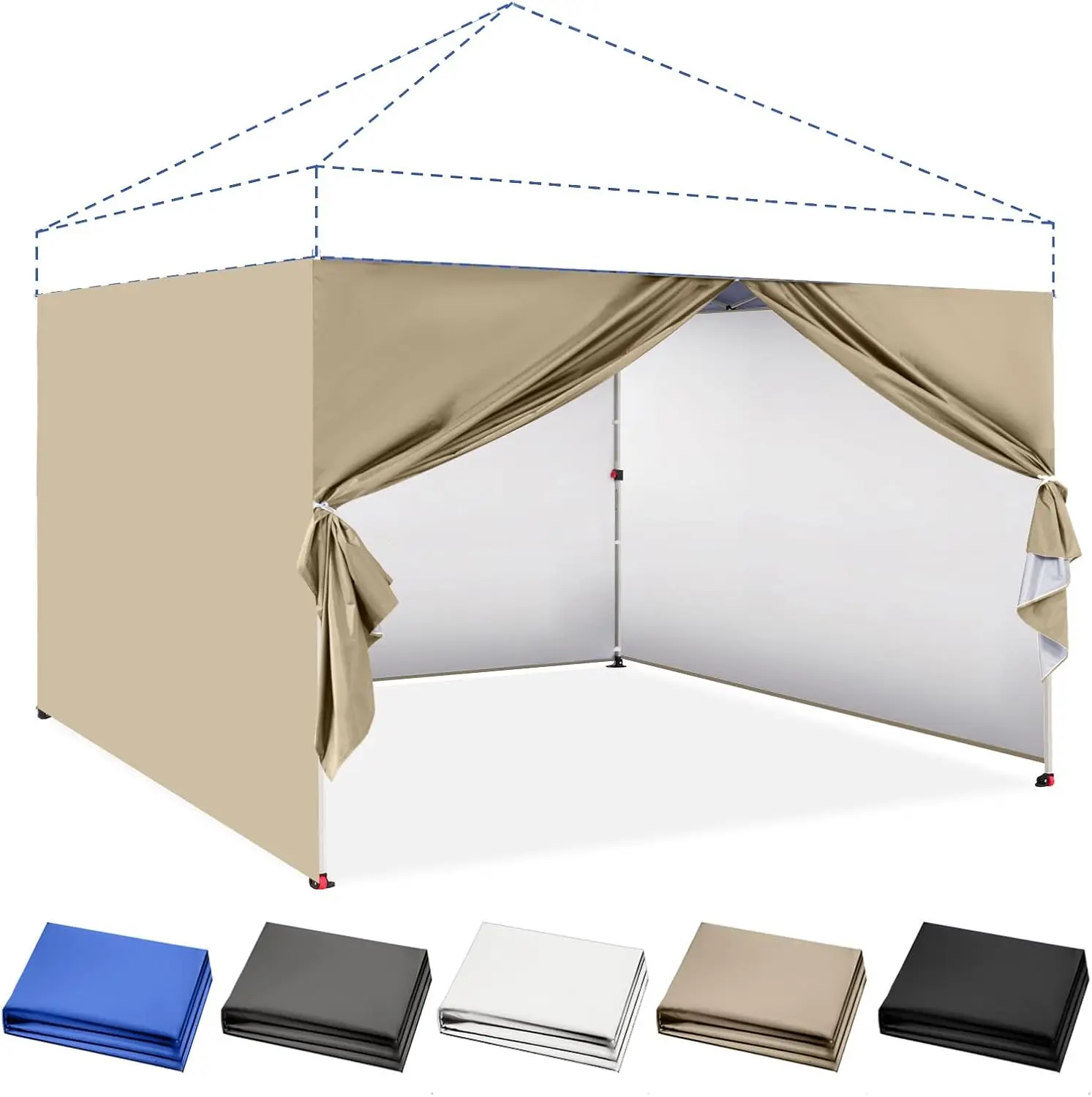 

10x10 Canopy Sidewalls (4pck) - Side Walls 10x10, Sidewalls for Canopy - Tent Accessories, Beige
