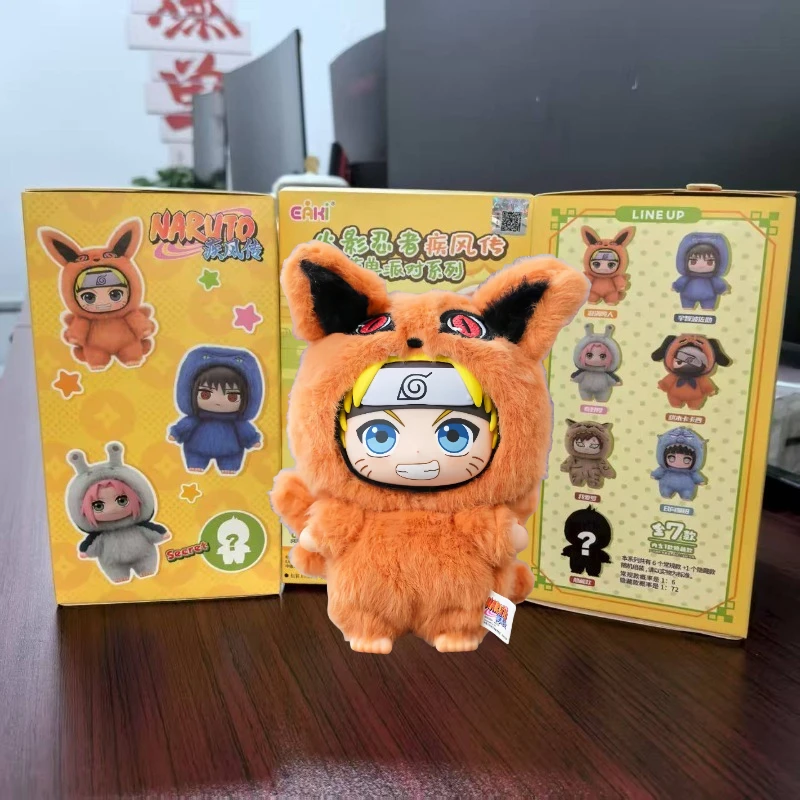 Naruto Shippuden Śliczne Zwierzęta Seria Imprezowa Szczęśliwa Niespodzianka Pluszowa Figurka Uzumaki Naruto Pudełko Niespodzianka Prezent Zawieszka do Plecaka