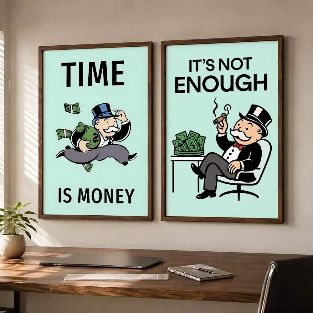 Classic Family Board Game Monopoly Poster Self‑Adhesive Waterproof Sticker House  Coffee Bar Wall Art Home Decor