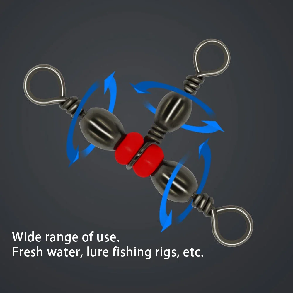 DNDYUJU 20 stücke Angeln Stecker Drei Weg Barrel Wirbel Snap Ring Mit Perlen Für Angelhaken Locken Linie Angeln Zubehör – Detail 5