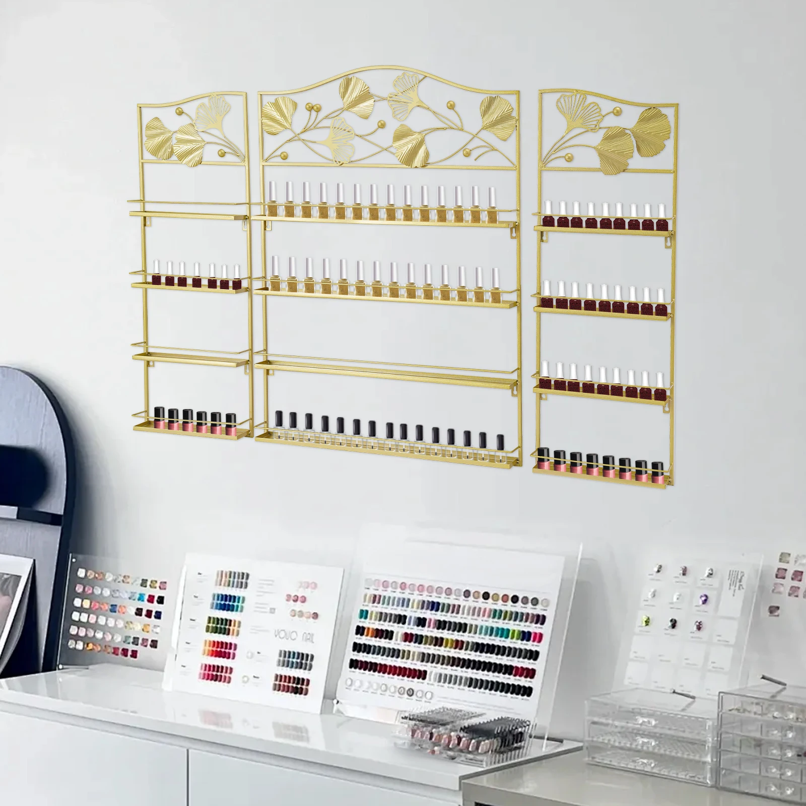 

Set Of 3 4-Tier Storage Shelves, Large Capacity For Nail Polish Cosmetics Perfume Lipstick Organizing