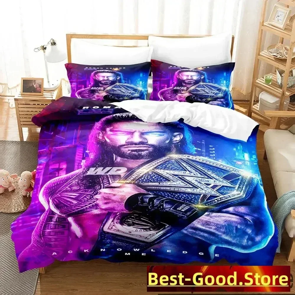 

3D Print Wrestler Roman Reigns Printed Bed Set Duvet Cover Pillowcase Bedding Set Linen Sheet Quilt Cover Full Queen King Size