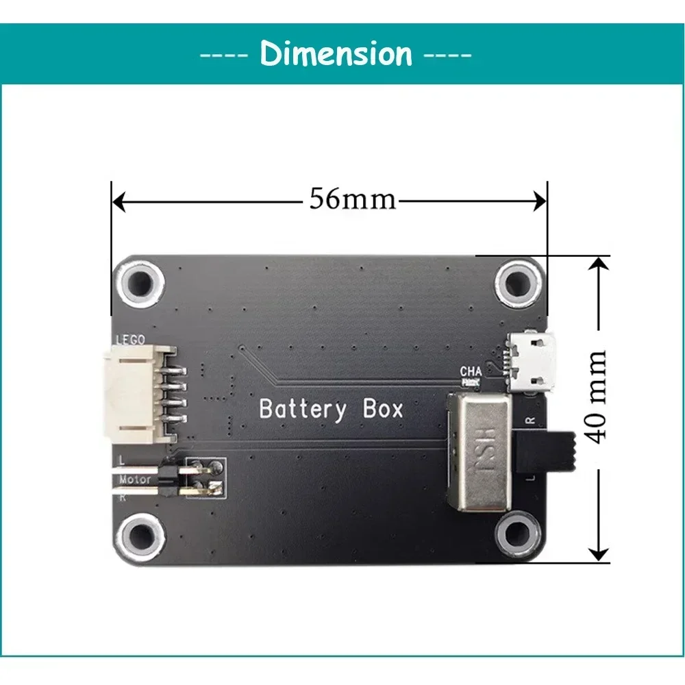 Caja de batería de 9V, soporte recargable MOC, salida de potencia del Motor M/L/XL, Control de avance/retroceso, Compatible con bloques de construcción Legoeds