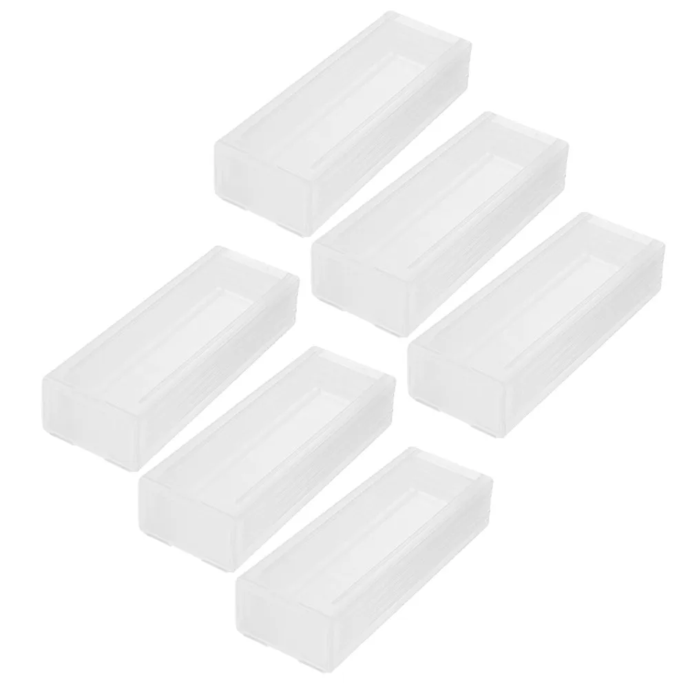 6Pcs Plastic Microscope 5-Slide Storage Holder Glass Case for Lab Pathology Classroom Use Plastic Microscope