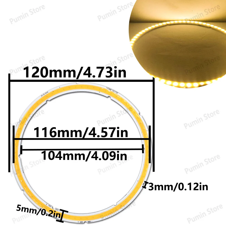 Angel Eyes 12V LED COB Runde Ring-Glühbirne Lichtquelle Warmweiß Kaltweiß 20-120mm LED-Chip-Modul Dekorative Heimbeleuchtung Deckenlampe