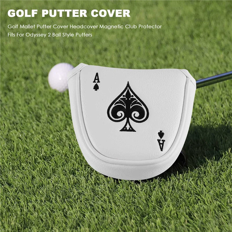 Emption!Golf Mallet Putter Cover Headcover Magnetic Club Protector Fits For Odyssey 2 Ball Style Putters,RH LH