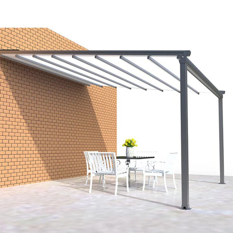 مصنع مخصص بالجملة الملحقات مقاوم للماء الكهربائية تلسكوبي الألومنيوم العريشة في الهواء الطلق المظلة حديقة جناح #2