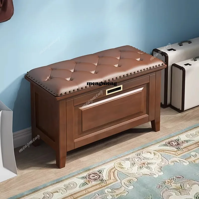 

Solid wood shoe changing stool is used at door of the house, and the shoe stool can be sitting on shoe cabinet and stool