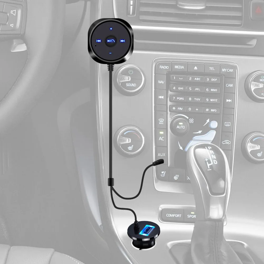 Car Bluetooth-compatible Audio Receiver 3.5mm AUX Bluetooth-compatible Audio Receiver Adapter Handsfree for Smartphone Tablet