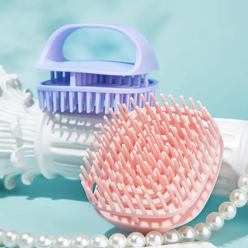 Multifunctional Professional Hairdressing Comb Silicone Hair Brush for Shampooing Salon Home Use Scalp Cleaning Tool