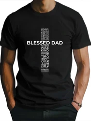 Men's Christian Blessing Dad Cross Father's Day Shirt Men's T-shirt  Man Tops New Men T shirt  Print Tee Tops Fashion Clothing